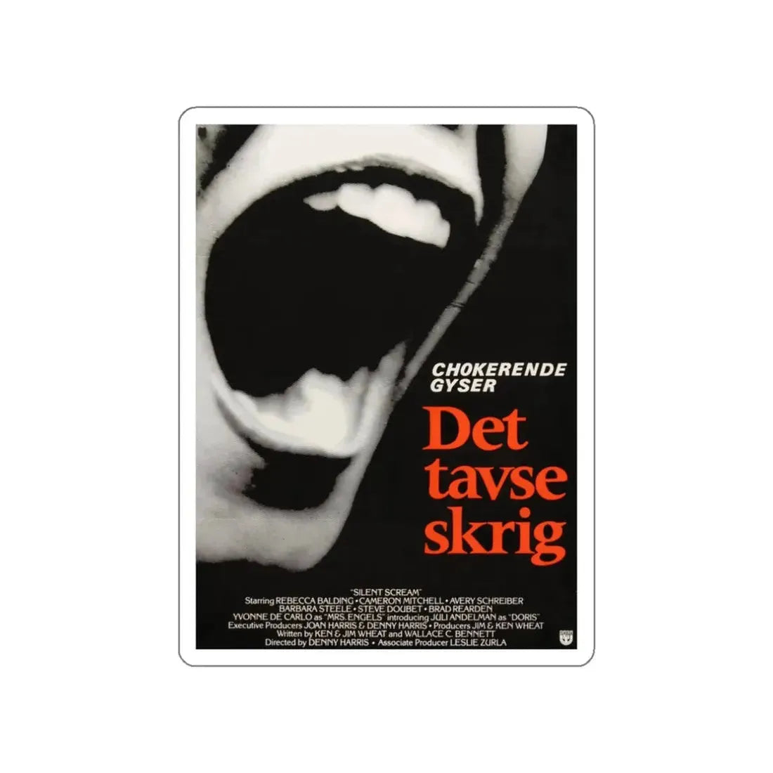 SILENT SCREAM (DANISH) 1979 Movie Poster STICKER Vinyl Die-Cut Decal 3 Inch - The Sticker Space