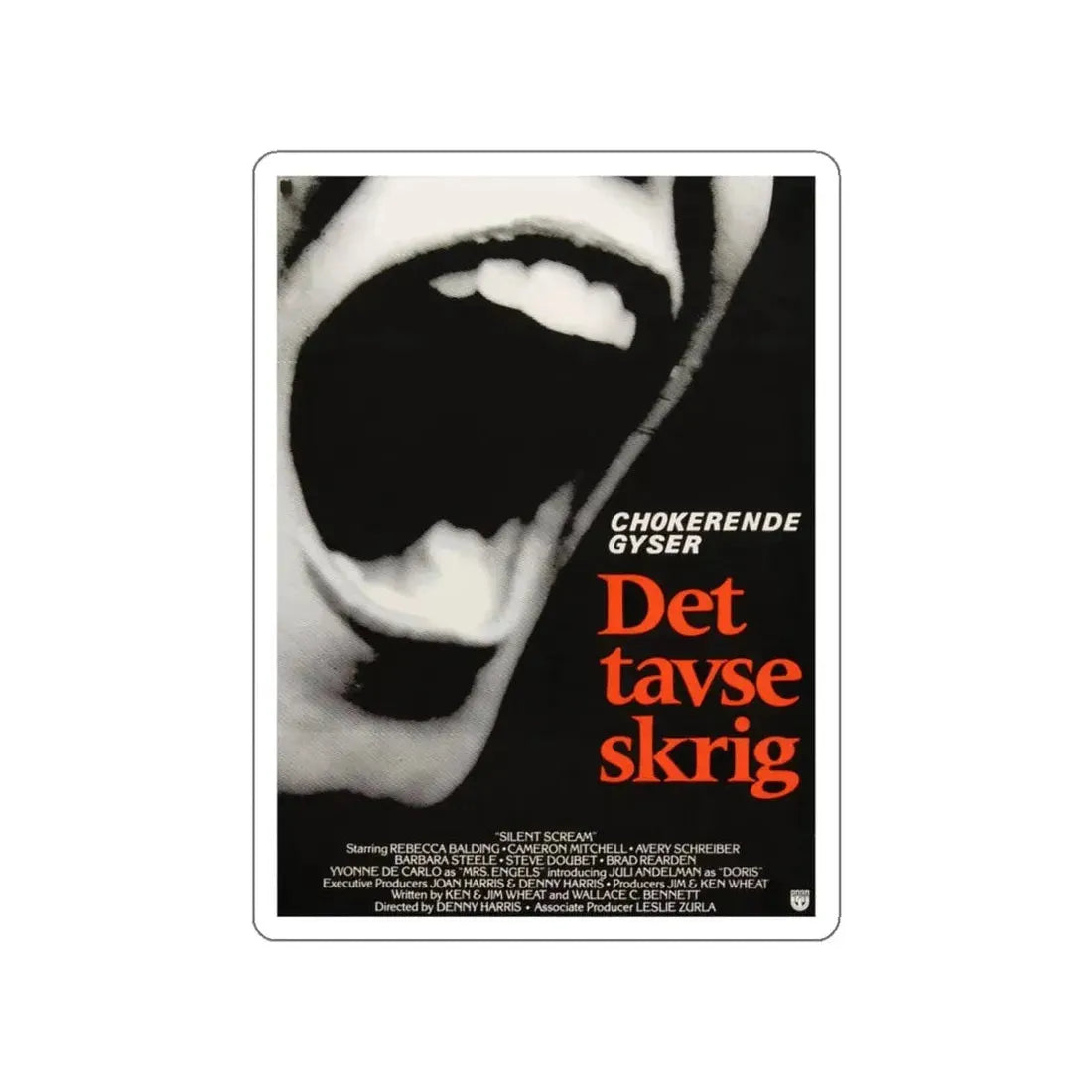 SILENT SCREAM (DANISH) 1979 Movie Poster STICKER Vinyl Die-Cut Decal 5 Inch - The Sticker Space