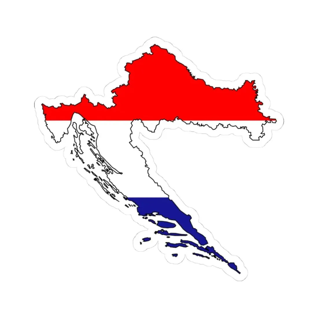 Silhouette of Croatia (Croatia) STICKER Vinyl Kiss-Cut Decal 3 Inch White - The Sticker Space