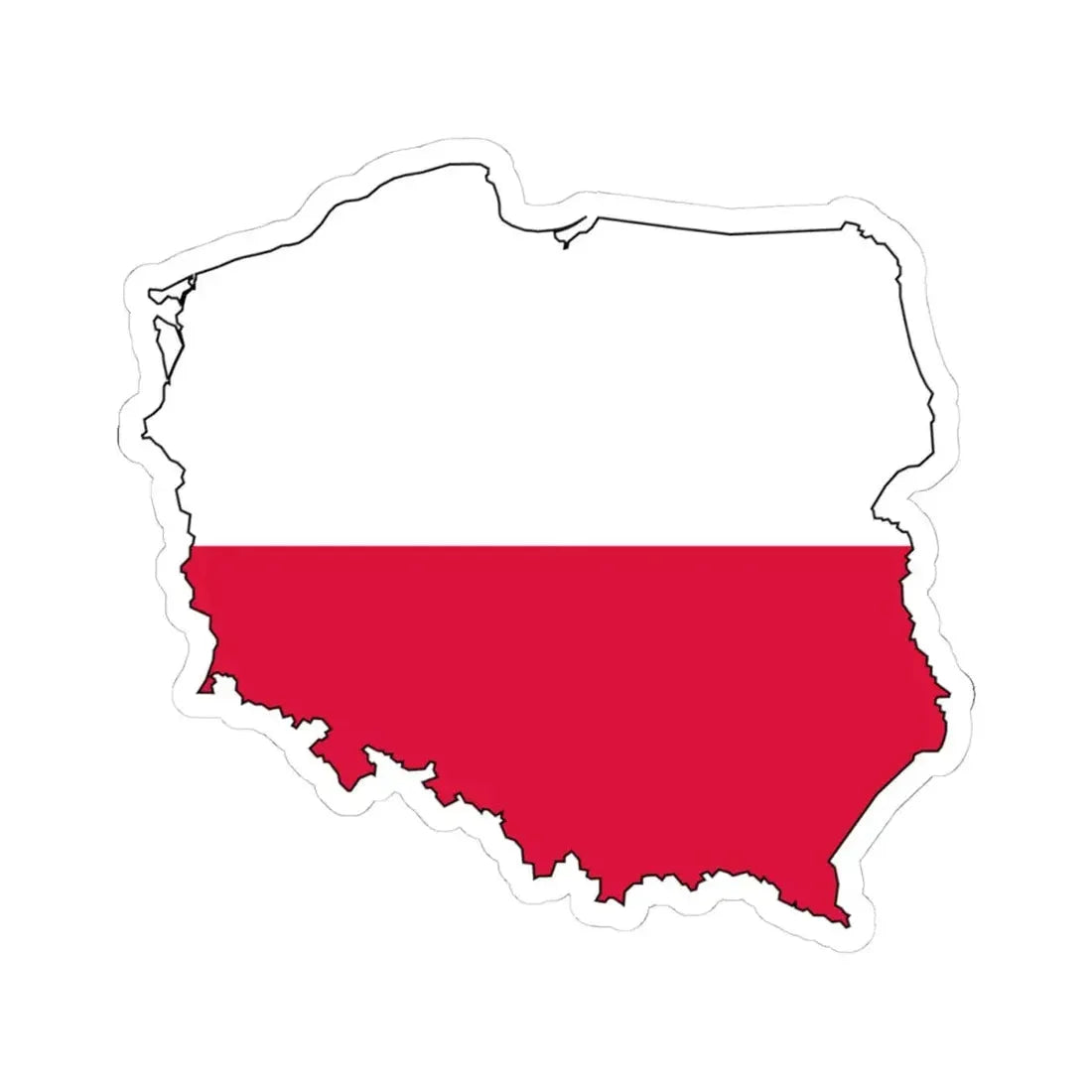 Silhouette of Poland (Poland) STICKER Vinyl Kiss-Cut Decal 4 Inch White - The Sticker Space