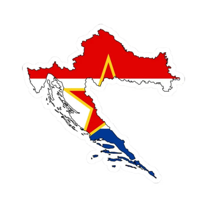 Silhouette of the Socialist Republic of Croatia (Croatia) STICKER Vinyl Kiss-Cut Decal 2 Inch White - The Sticker Space