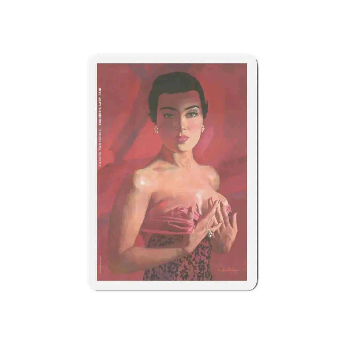 Silvana Pampanini, Esquire, June 1956 (Magazine Illustration) Refrigerator Magnet 4 Inch Die-Cut - The Sticker Space