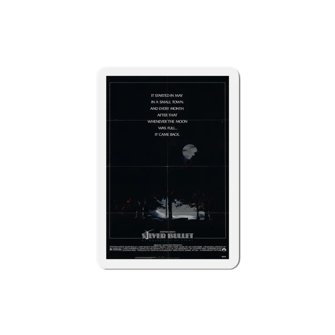 Silver Bullet 1985 Movie Poster Refrigerator Magnet 4 Inch - The Sticker Space