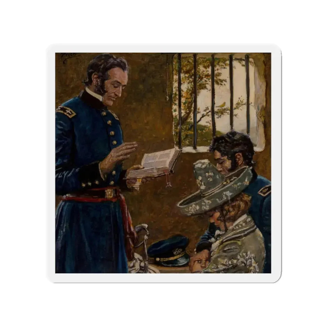 Silver Knees, Liberty magazine interior illustration, Spring 1931 (Magazine Illustration) Refrigerator Magnet 2 Inch Die-Cut - The Sticker Space