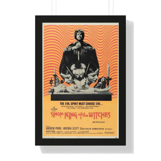 SIMON KING OF THE WITCHES 1971 - Framed Movie Poster 16″ x 24″ Black - The Sticker Space