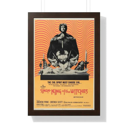 SIMON KING OF THE WITCHES 1971 - Framed Movie Poster 16″ x 24″ Walnut - The Sticker Space