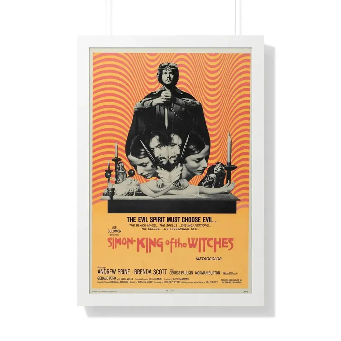 SIMON KING OF THE WITCHES 1971 - Framed Movie Poster 20" x 30" White - The Sticker Space