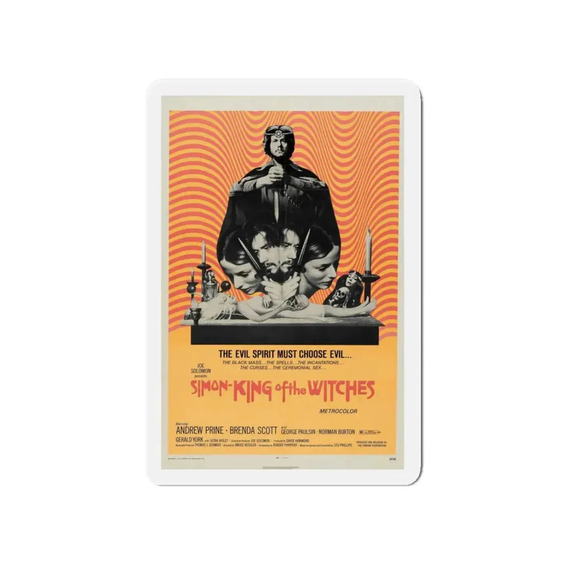 SIMON KING OF THE WITCHES 1971 Movie Poster - Refrigerator Magnet 4 Inch - The Sticker Space