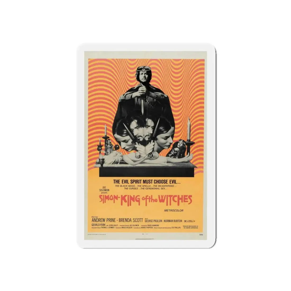 SIMON KING OF THE WITCHES 1971 Movie Poster - Refrigerator Magnet 5 Inch - The Sticker Space