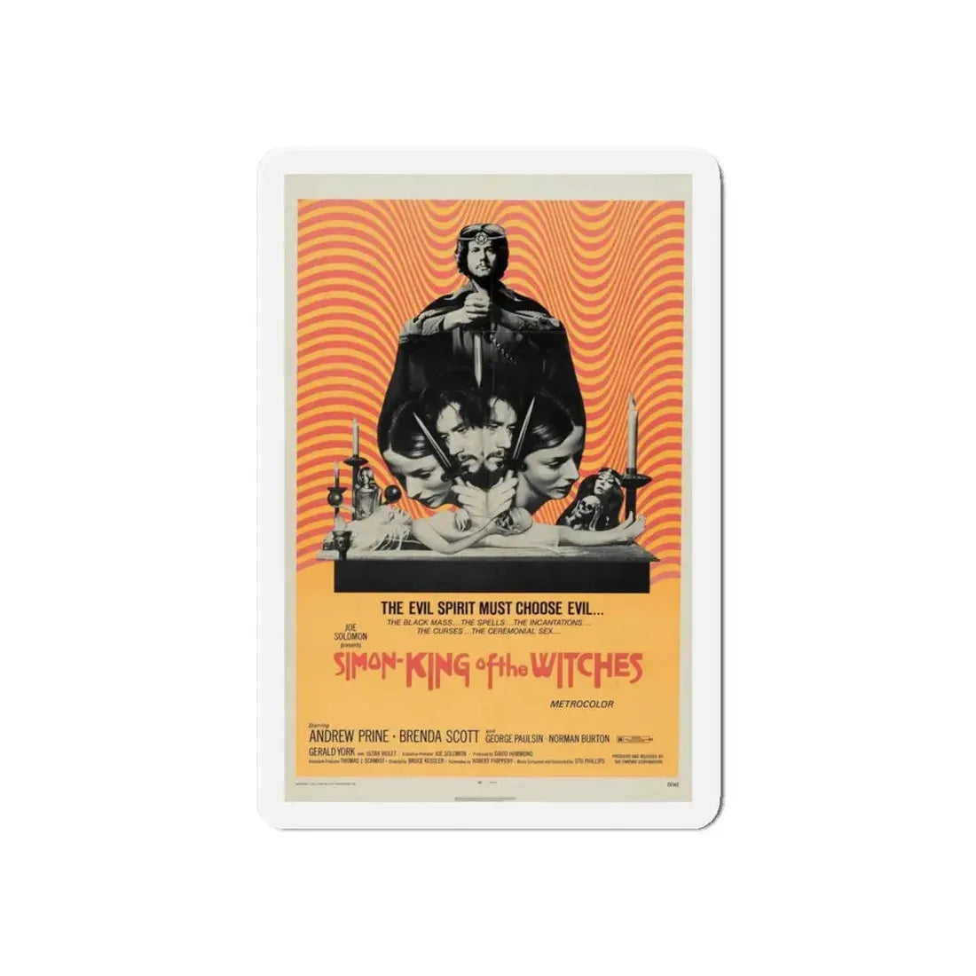 SIMON KING OF THE WITCHES 1971 Movie Poster - Refrigerator Magnet 6 Inch - The Sticker Space
