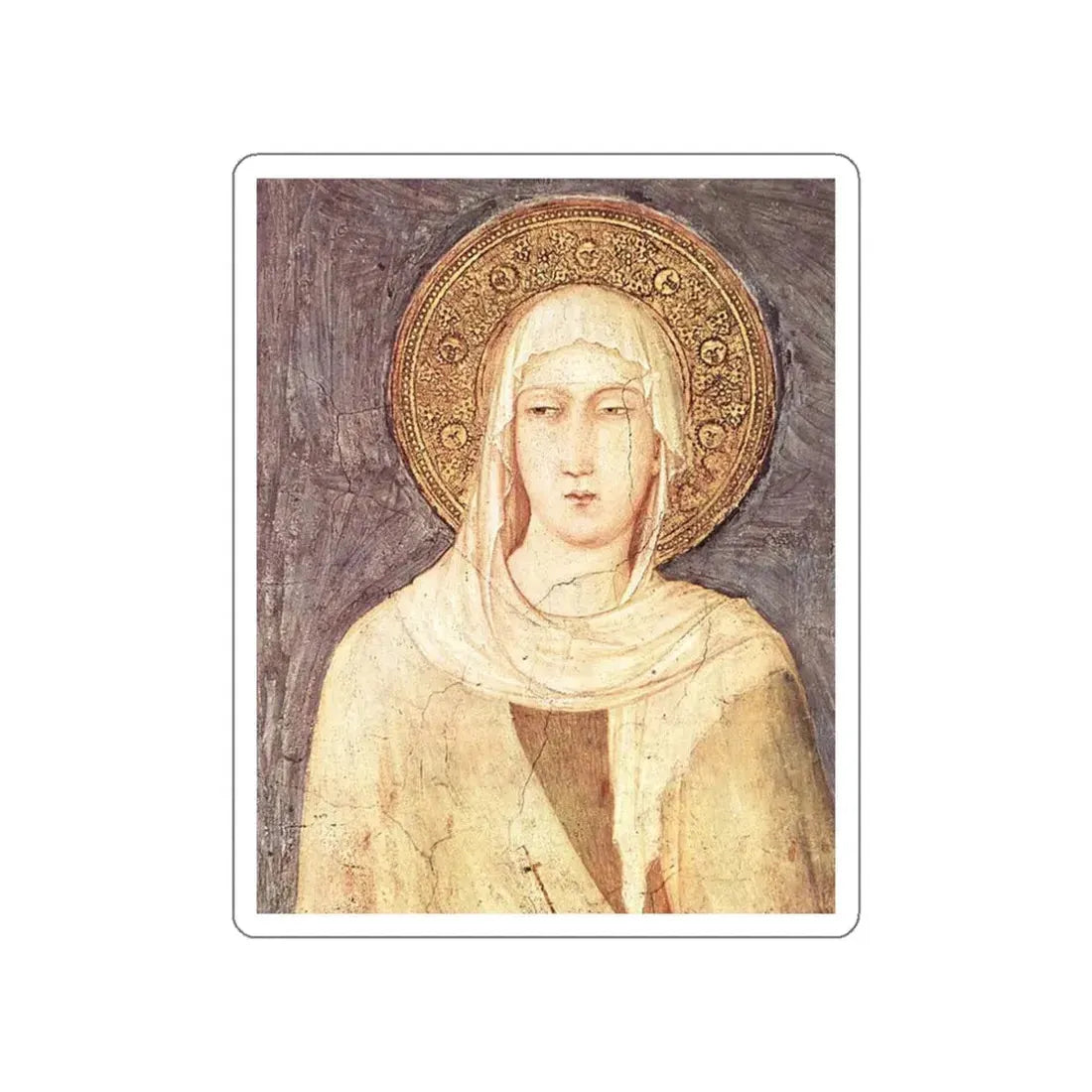 SIMONE MARTINI - St Margaret (detail) (Artwork) STICKER Vinyl Die-Cut Decal White Die-Cut 3 Inch - The Sticker Space