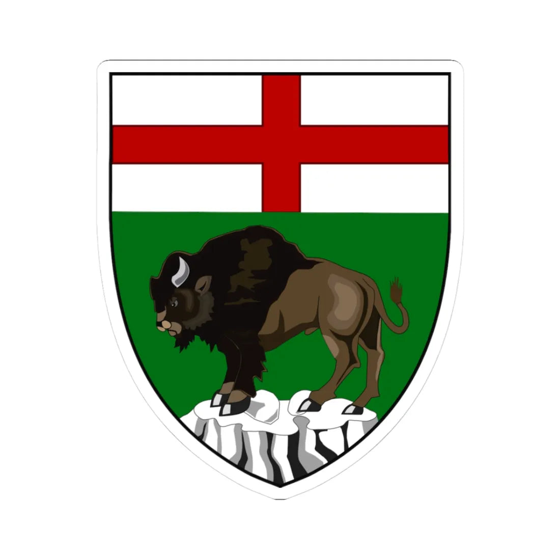 Simple arms of Manitoba (Canada) (Coat of Arms) STICKER Vinyl Kiss-Cut Decal 3 Inch White - The Sticker Space