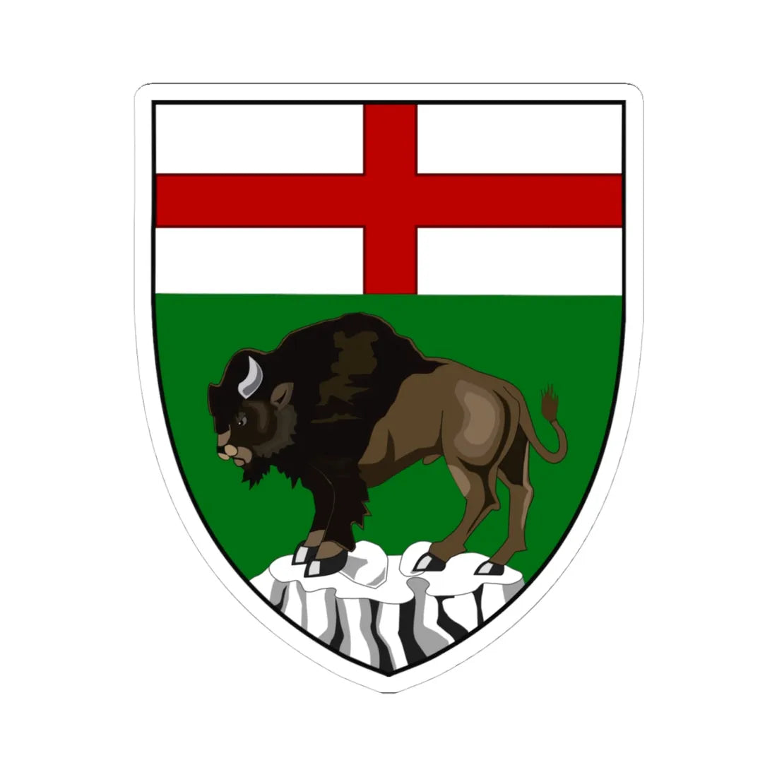 Simple arms of Manitoba (Canada) (Coat of Arms) STICKER Vinyl Kiss-Cut Decal 4 Inch White - The Sticker Space
