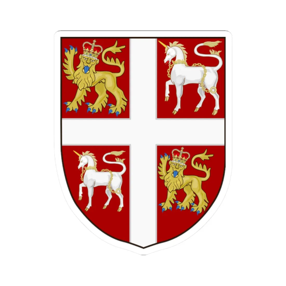 Simple arms of Newfoundland and Labrador (Canada) (Coat of Arms) STICKER Vinyl Kiss-Cut Decal 2 Inch White - The Sticker Space