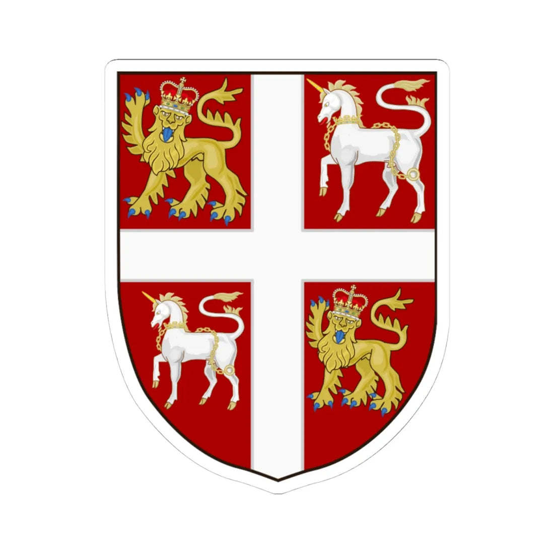 Simple arms of Newfoundland and Labrador (Canada) (Coat of Arms) STICKER Vinyl Kiss-Cut Decal 4 Inch White - The Sticker Space