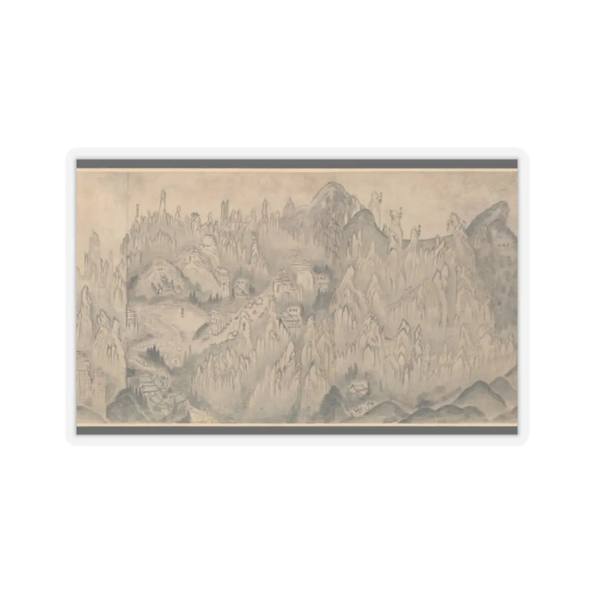 Sin Hak-gwon (artist name - General View of Inner Geumgang - mid-19th century v4 - STICKER Vinyl Kiss-Cut Decal