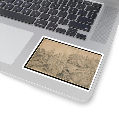 Sin Hak-gwon (artist name - General View of Inner Geumgang - mid-19th century v5 - STICKER Vinyl Kiss-Cut Decal