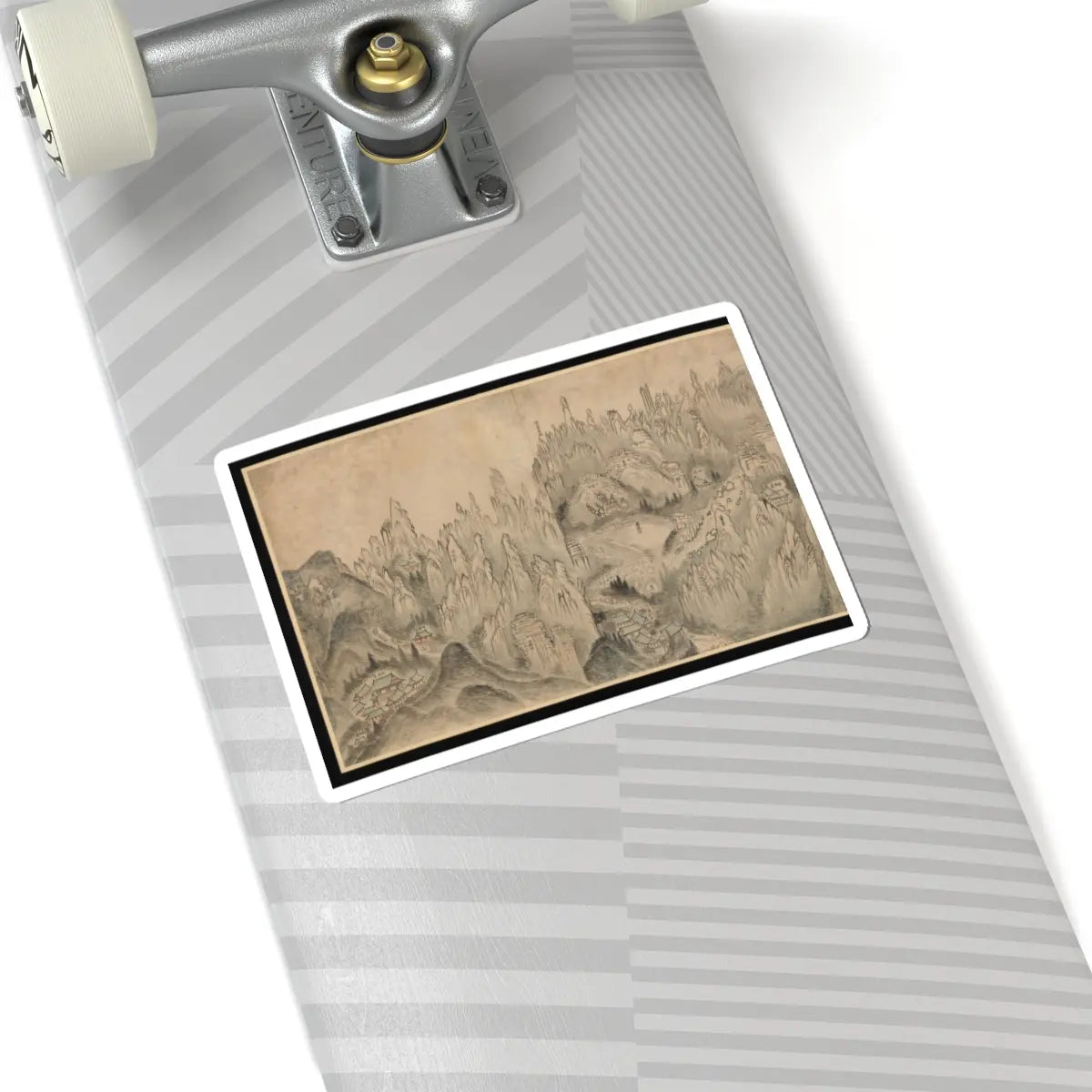 Sin Hak-gwon (artist name - General View of Inner Geumgang - mid-19th century v5 - STICKER Vinyl Kiss-Cut Decal