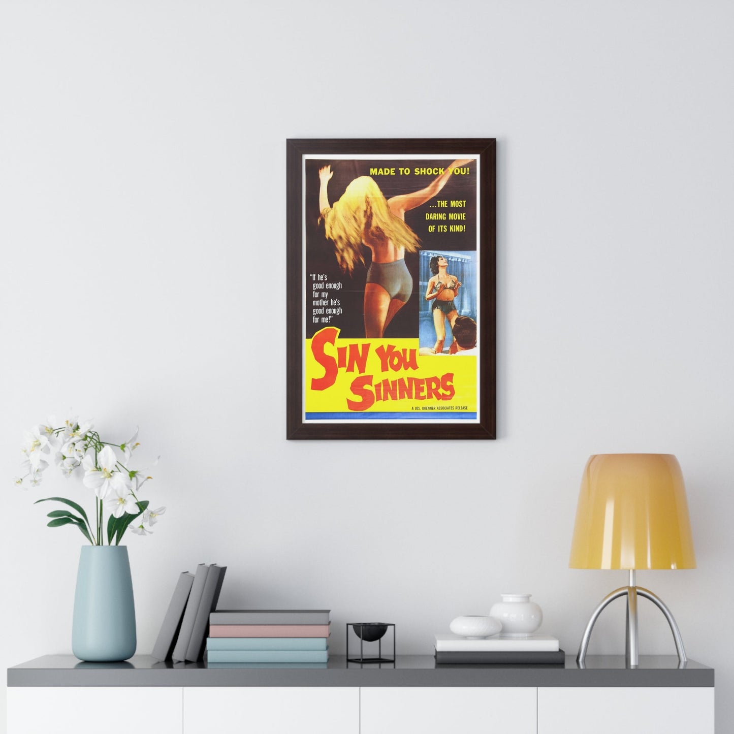 SIN YOU SINNERS 1963 - Framed Movie Poster-The Sticker Space