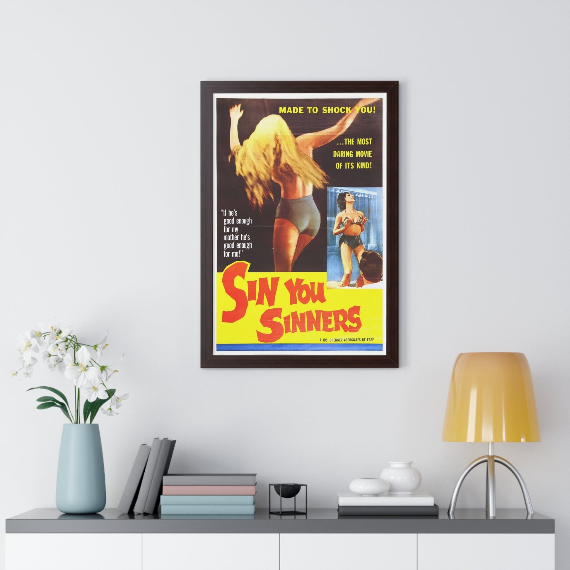 SIN YOU SINNERS 1963 - Framed Movie Poster-The Sticker Space