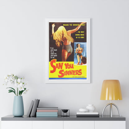 SIN YOU SINNERS 1963 - Framed Movie Poster-The Sticker Space