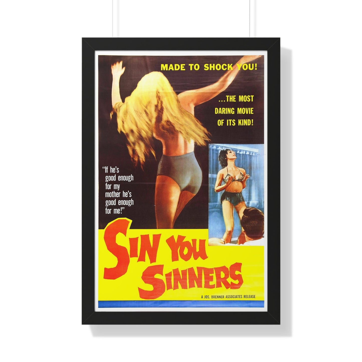 SIN YOU SINNERS 1963 - Framed Movie Poster-20" x 30"-The Sticker Space