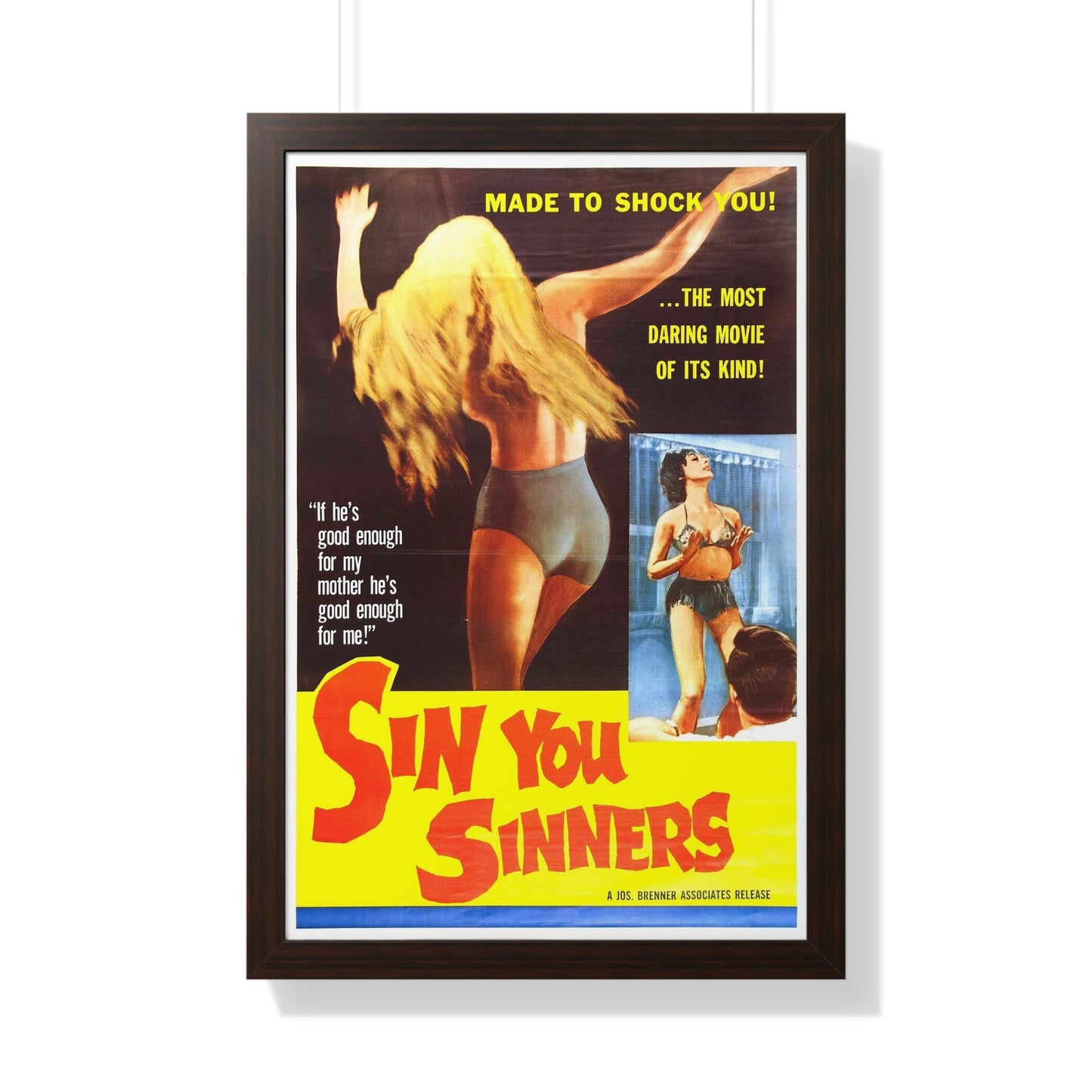 SIN YOU SINNERS 1963 - Framed Movie Poster-20" x 30"-The Sticker Space