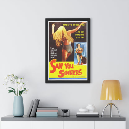 SIN YOU SINNERS 1963 - Framed Movie Poster-The Sticker Space