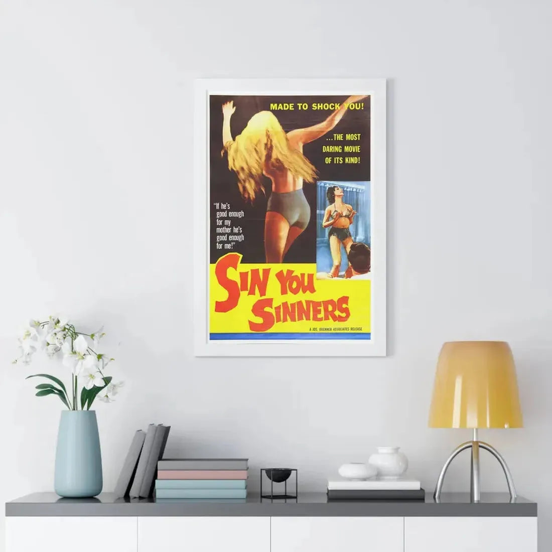 SIN YOU SINNERS 1963 - Framed Movie Poster - The Sticker Space