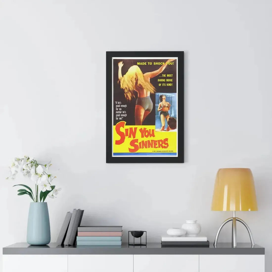 SIN YOU SINNERS 1963 - Framed Movie Poster - The Sticker Space