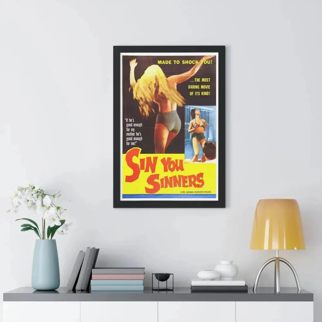 SIN YOU SINNERS 1963 - Framed Movie Poster - The Sticker Space