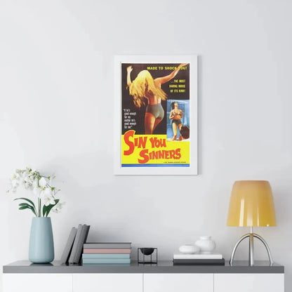 SIN YOU SINNERS 1963 - Framed Movie Poster - The Sticker Space