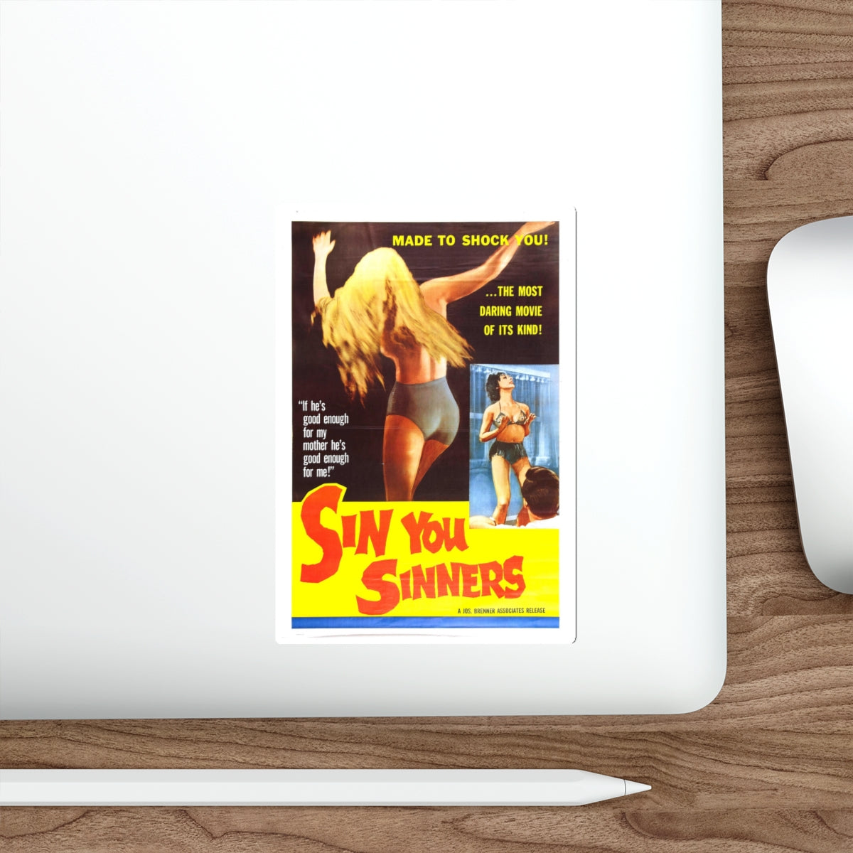 SIN YOU SINNERS 1963 Movie Poster STICKER Vinyl Die-Cut Decal-The Sticker Space