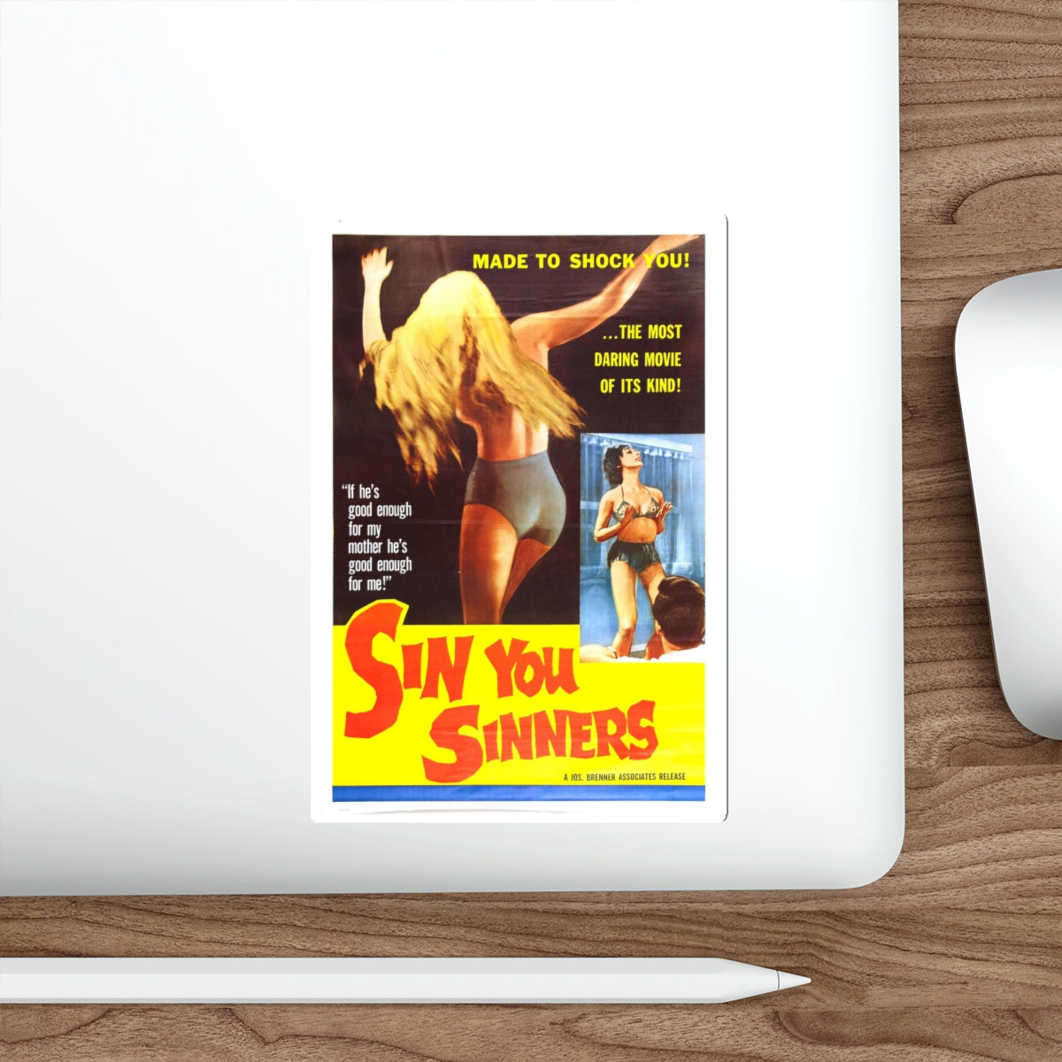 SIN YOU SINNERS 1963 Movie Poster STICKER Vinyl Die-Cut Decal-The Sticker Space