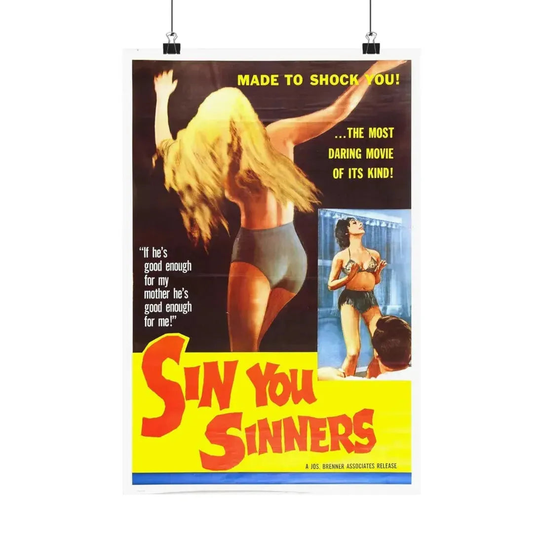 SIN YOU SINNERS 1963 - Paper Movie Poster 12″ x 18″ Matte - The Sticker Space