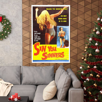 SIN YOU SINNERS 1963 - Paper Movie Poster-The Sticker Space