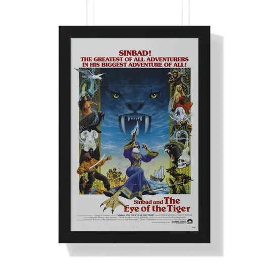 SINBAD AND THE EYE OF THE TIGER 1977 - Framed Movie Poster 16″ x 24″ Black - The Sticker Space