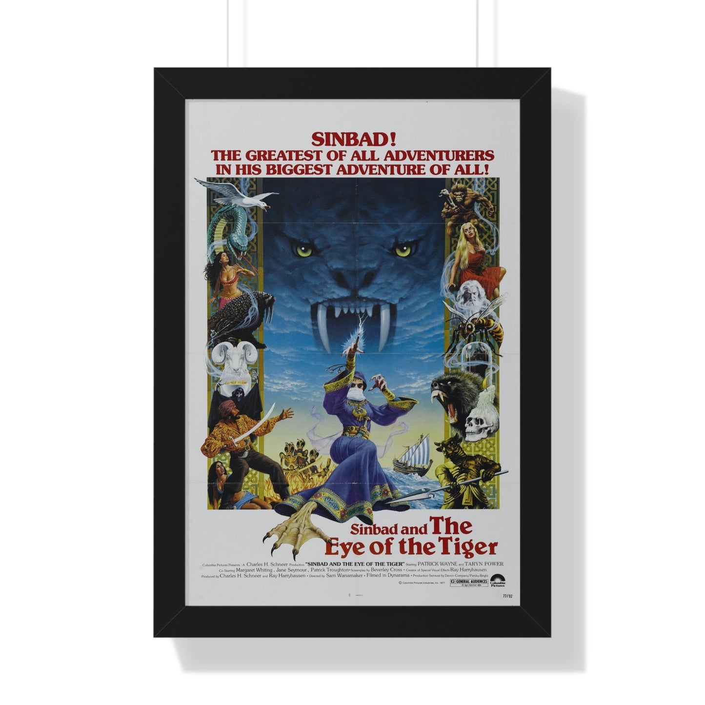 SINBAD AND THE EYE OF THE TIGER 1977 - Framed Movie Poster-16″ x 24″-The Sticker Space