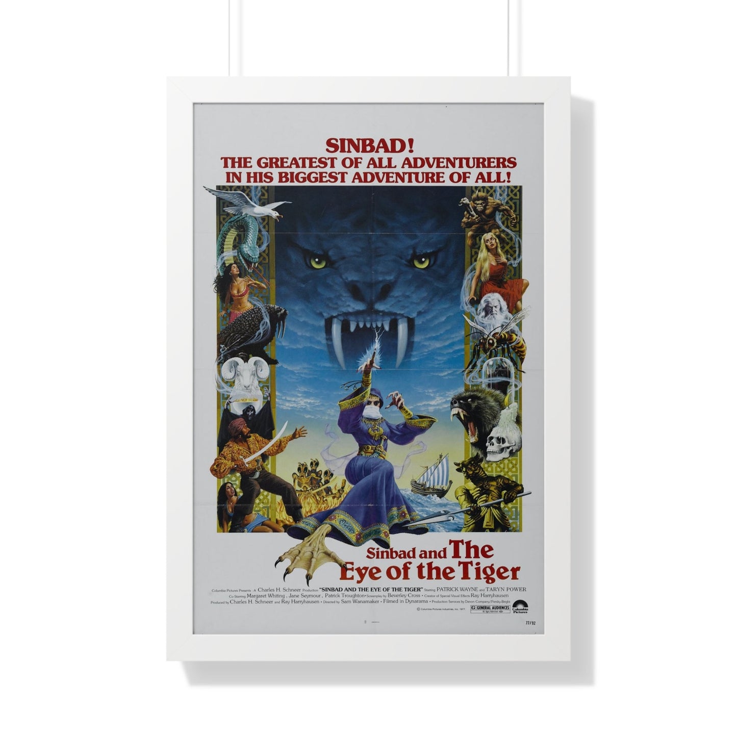 SINBAD AND THE EYE OF THE TIGER 1977 - Framed Movie Poster-20" x 30"-The Sticker Space