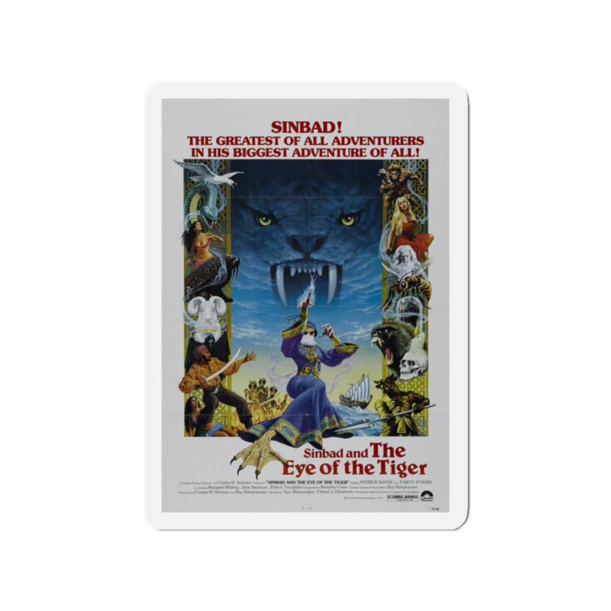 SINBAD AND THE EYE OF THE TIGER 1977 Movie Poster - Refrigerator Magnet-2" x 2"-The Sticker Space