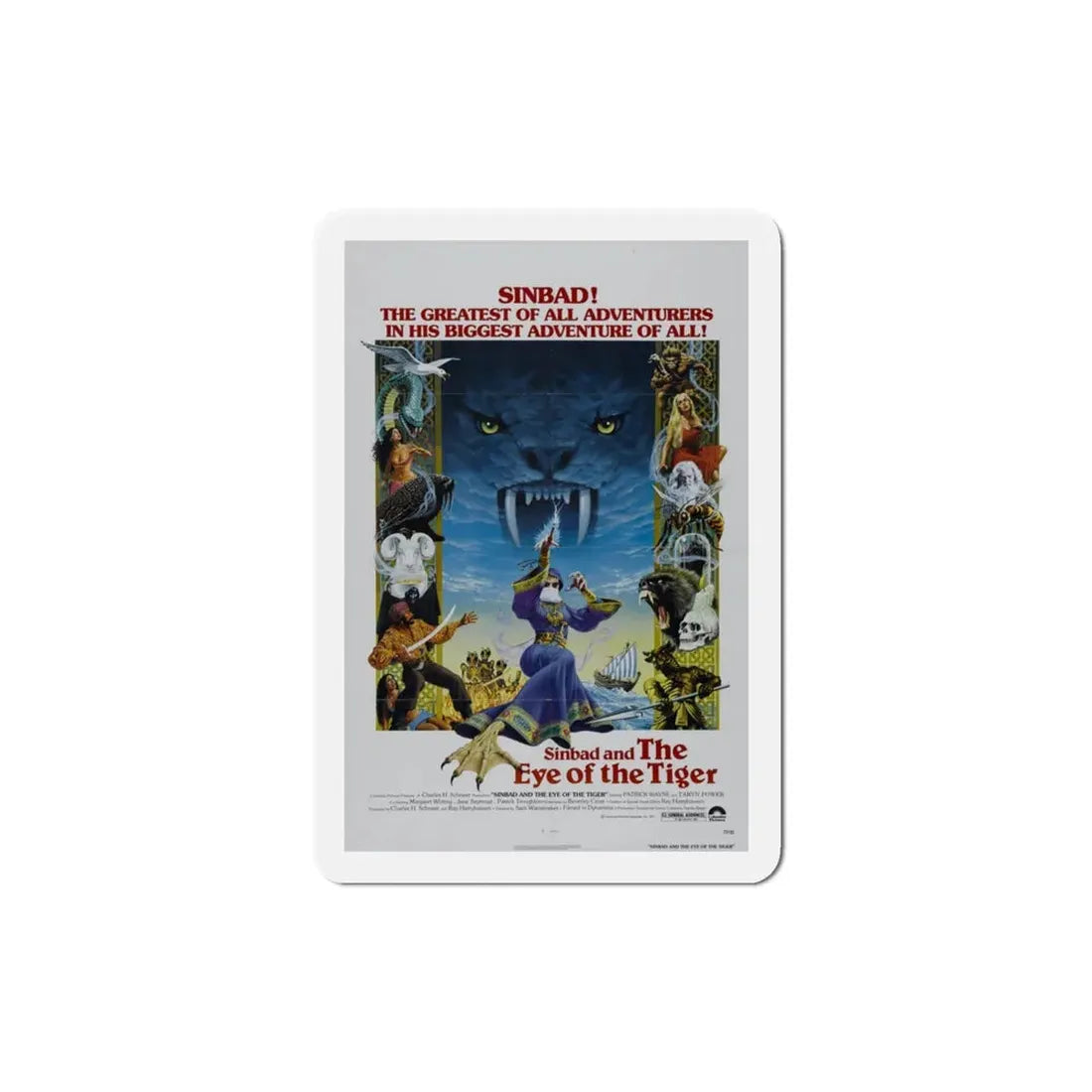 Sinbad and the Eye of the Tiger 1977 Movie Poster Refrigerator Magnet 3 Inch - The Sticker Space
