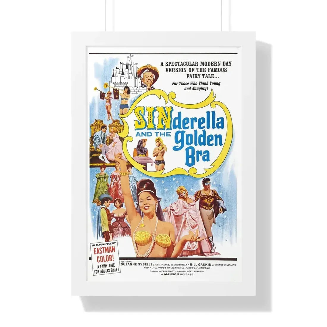 SINDERELLA AND THE GOLDEN BRA 1964 - Framed Movie Poster 16″ x 24″ White - The Sticker Space