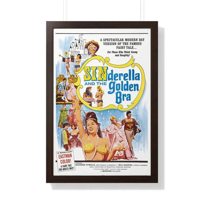 SINDERELLA AND THE GOLDEN BRA 1964 - Framed Movie Poster 20" x 30" Walnut - The Sticker Space