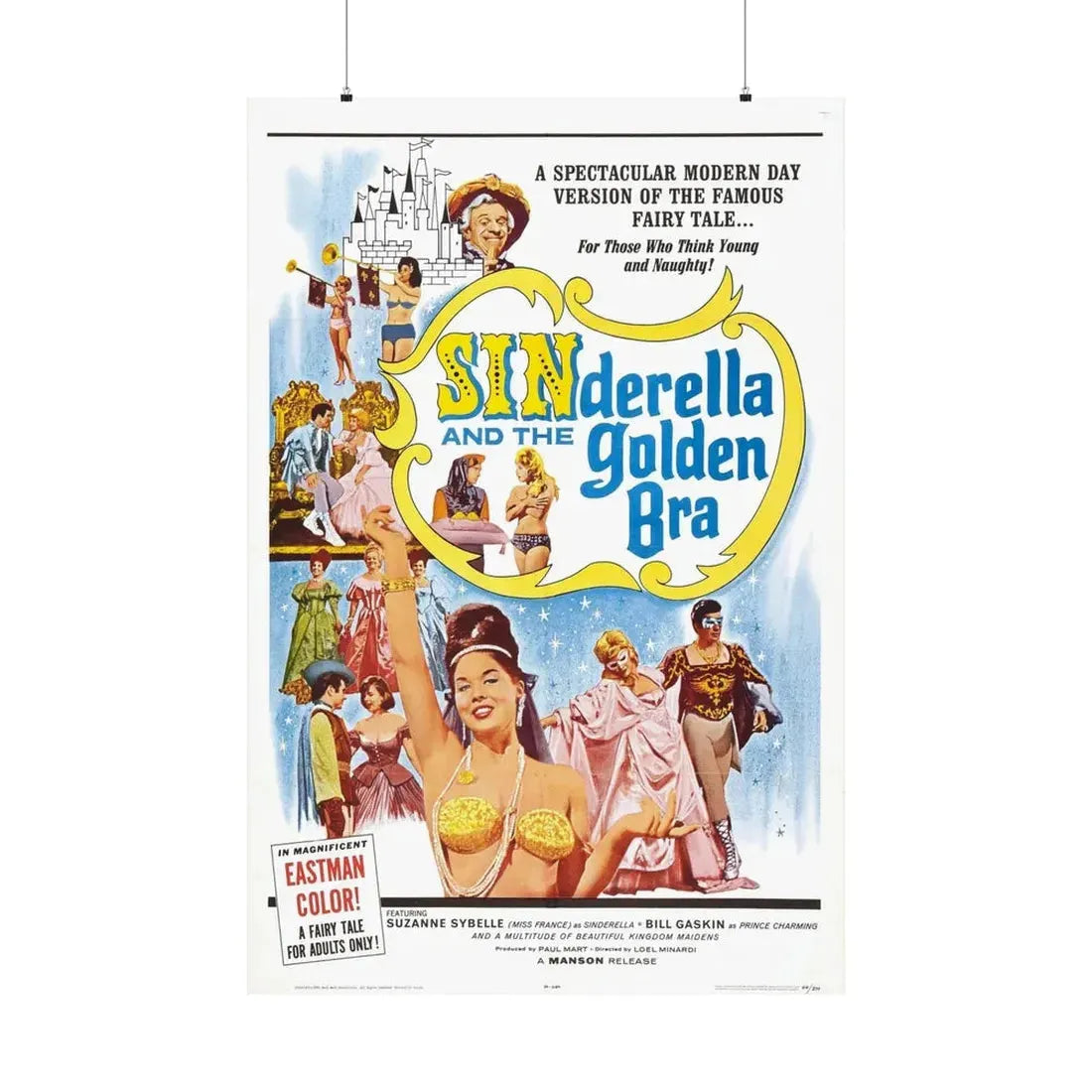 SINDERELLA AND THE GOLDEN BRA 1964 - Paper Movie Poster 36" x 54" Matte - The Sticker Space