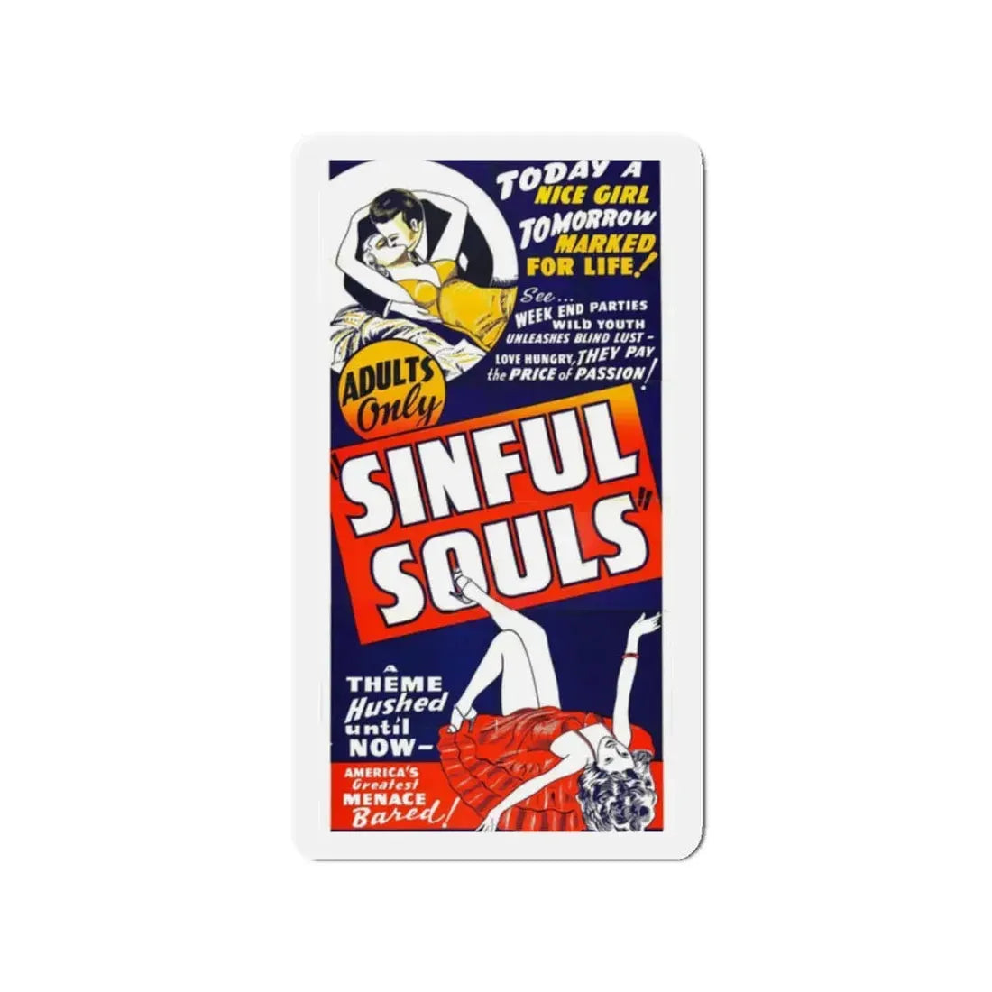 SINFUL SOULS 1939 Movie Poster - Refrigerator Magnet 2 Inch - The Sticker Space