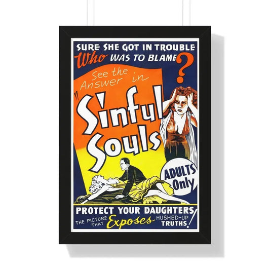 SINFUL SOULS (2) - Framed Movie Poster 16″ x 24″ Black - The Sticker Space