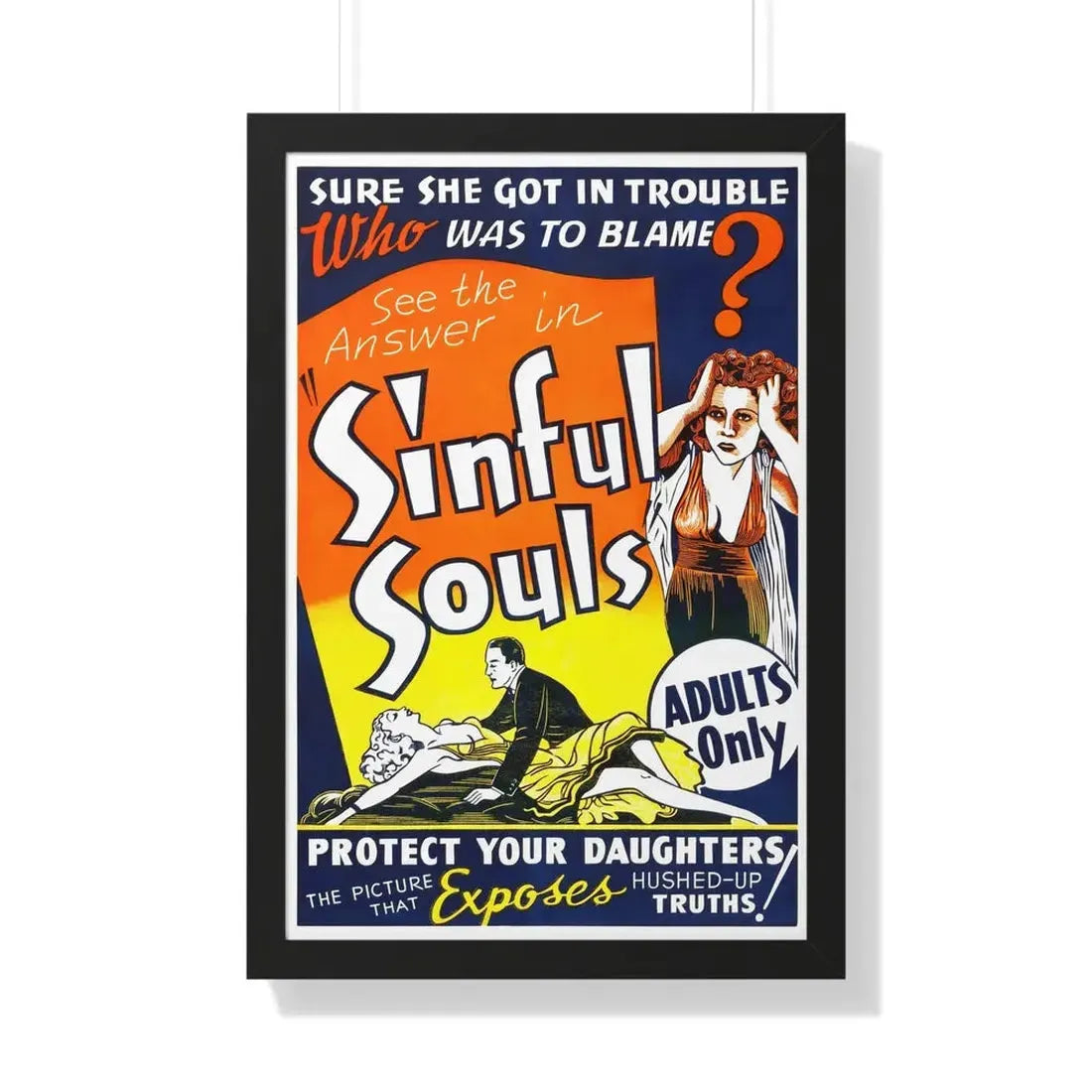 SINFUL SOULS (2) - Framed Movie Poster 20" x 30" Black - The Sticker Space