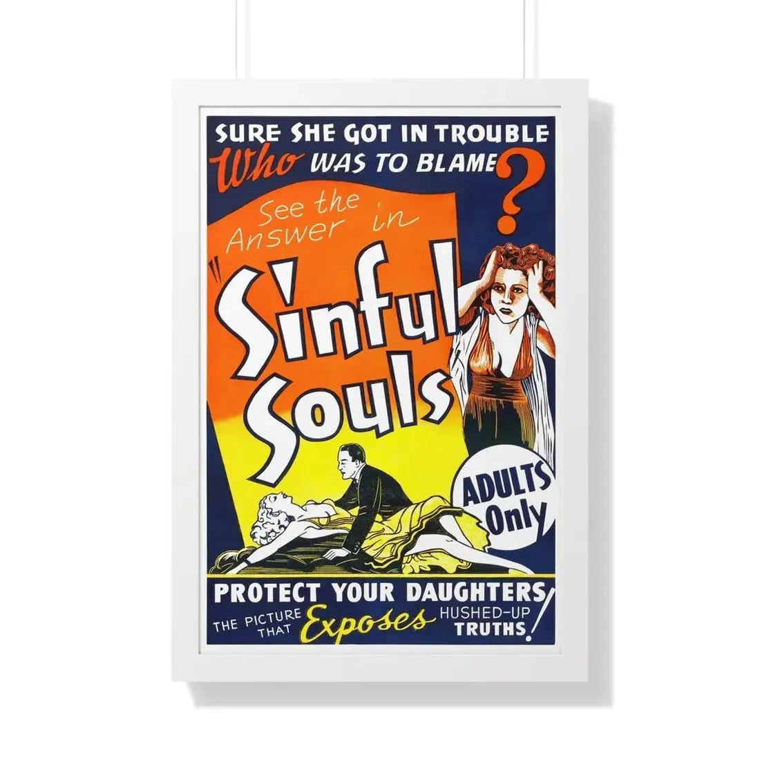SINFUL SOULS (2) - Framed Movie Poster 20" x 30" White - The Sticker Space