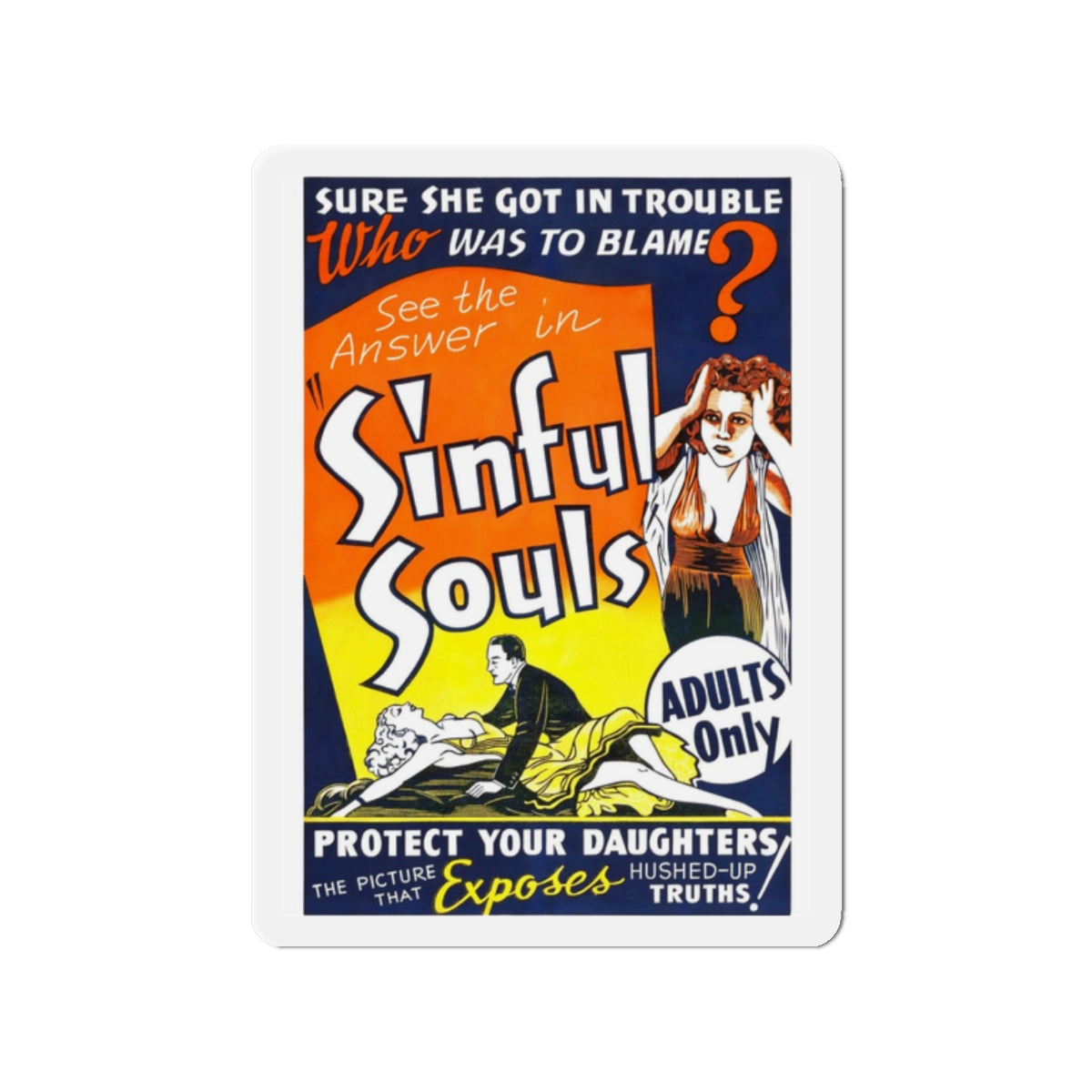 SINFUL SOULS (2) Movie Poster - Refrigerator Magnet-2" x 2"-The Sticker Space