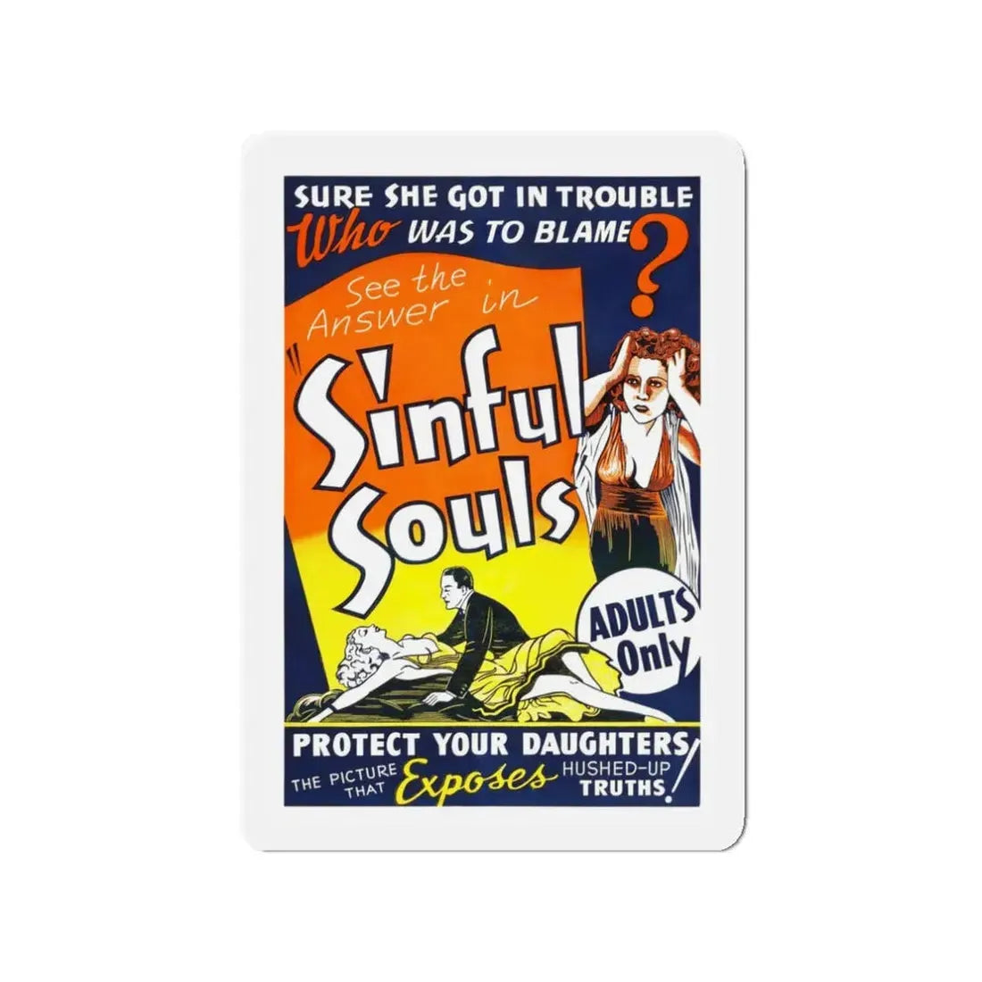 SINFUL SOULS (2) Movie Poster - Refrigerator Magnet 3 Inch - The Sticker Space